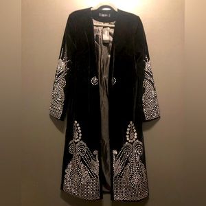 Black Silver-Studded Duster/Coat